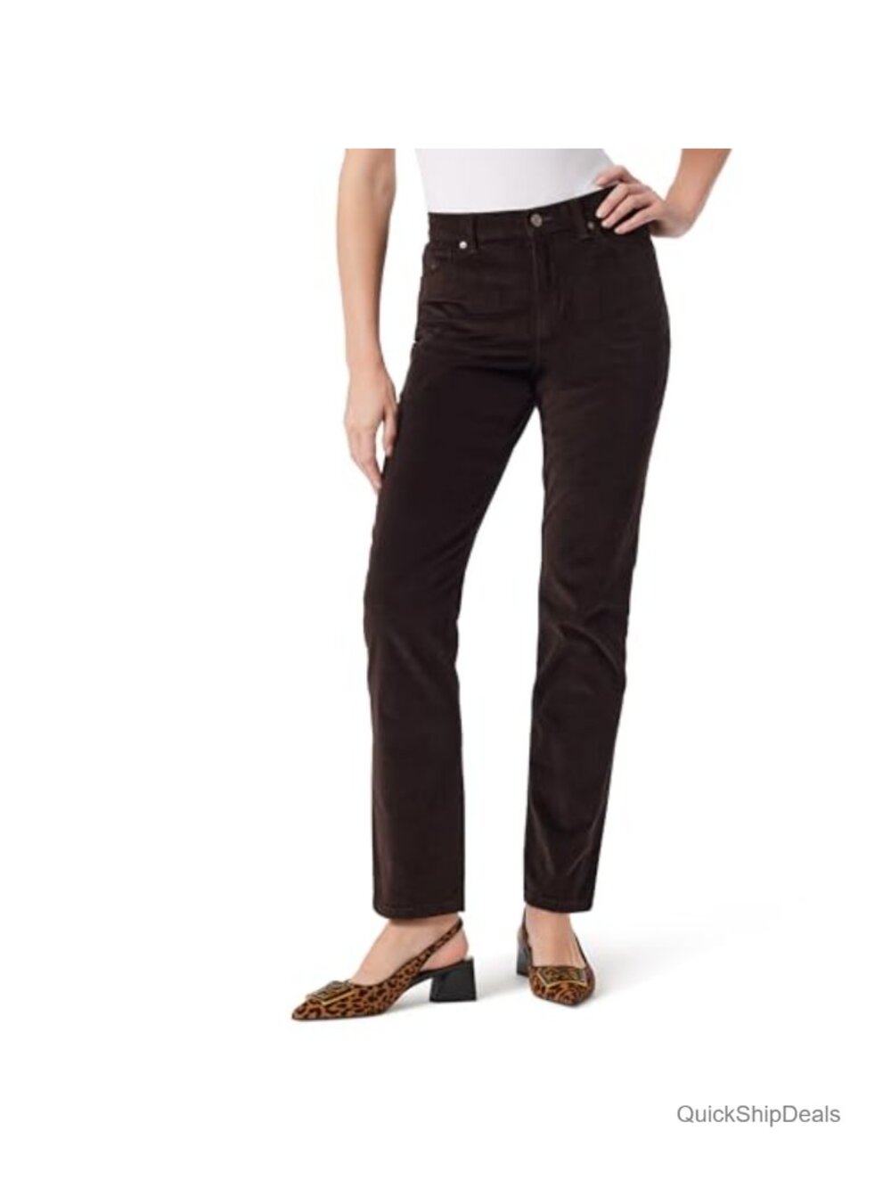 High Rise Corduroy Slim Tapered Pants 31 Inseam